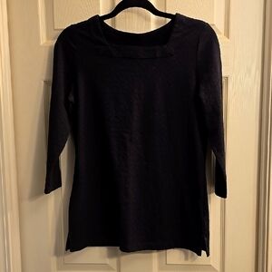Kim Rogers Black 3/4 Sleeve Top,  size small